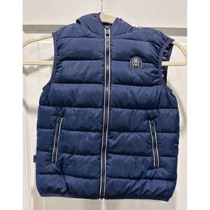 Mayoral Spain‎ Boys Sz 6 Hooded Puffer Vest Navy Blue